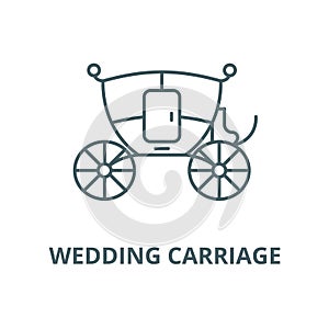 Wedding carriage vector line icon, linear concept, outline sign, symbol