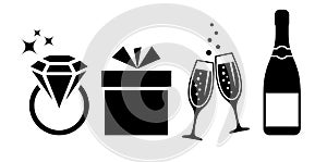 Wedding celebration vector icon