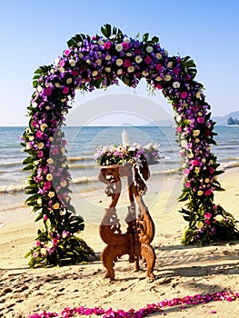 Wedding ceremony on a beach