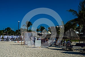 Wedding ceremony at the beach at Finest Playa Mujeres Resort in Cancun, Mexico