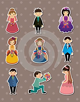 Wedding ceremony - bride and groom stickers