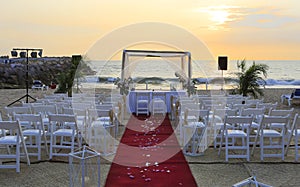 Wedding ceremony decor on the beach