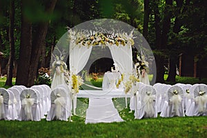 Wedding ceremony in garden