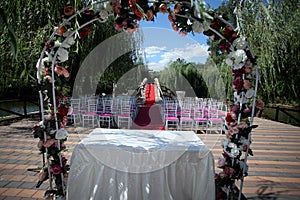 Wedding ceremony outdoors