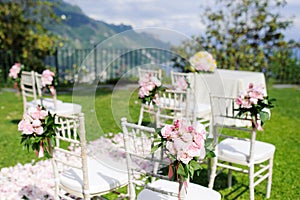 Wedding ceremony setting in Ravello, Amalfi Coast, Italy