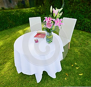 Wedding ceremony table