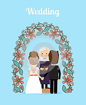 Wedding ceremony vector illustration