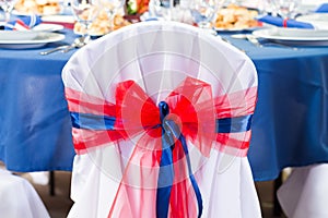 wedding chair with ribbon