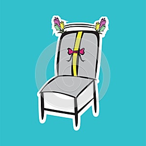 wedding chair. Vector illustration decorative design