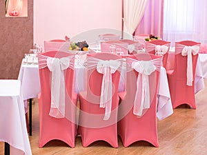 Wedding chairs in pink color