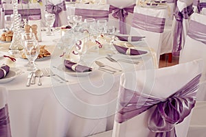 Wedding chairs with ribbon