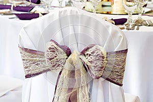 Wedding chairs with ribbon