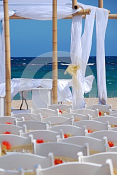 Wedding chairs by the sea/ocean