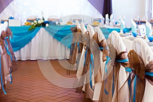 Wedding chairs with silk ribbons