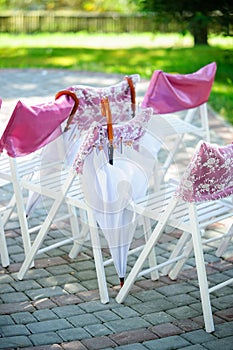 Wedding chairs in the wedding ceremony