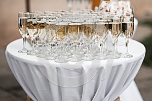 Wedding champagne station