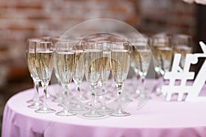 Wedding champagne table