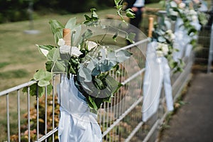 Wedding church ceremony decoration flowers