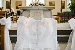 Wedding church ceremony decoration flowers