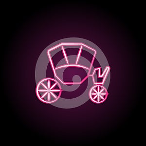 Wedding coach neon icon. Simple thin line, outline vector of wedding icons for ui and ux, website or mobile application