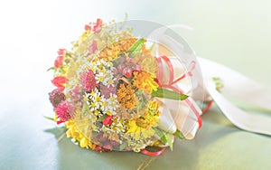 Wedding colorful floreal bouquet .