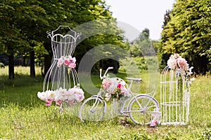 Wedding composition with love stand