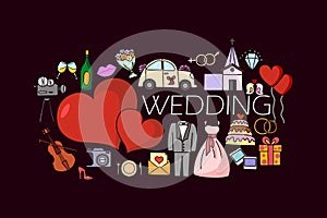 Wedding concept for web design template