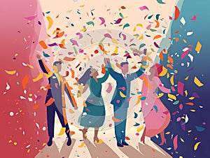 Wedding Confetti Celebration Clipart