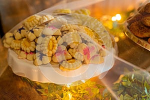 Wedding Cookie Table Display with Sheer Cover