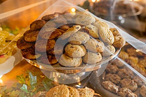 Wedding Cookie Table Display with Sheer Cover