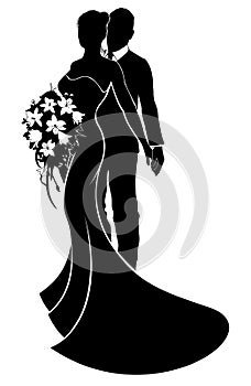 Wedding Couple Bride and Groom Silhouette photo