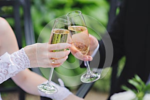 Wedding Couple Champagne Toast