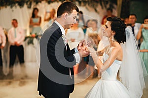 Wedding couple dancing the first dance