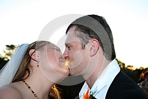 Wedding Couple kissing