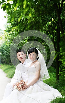 Wedding couple portrait