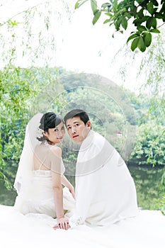 Wedding couple portrait