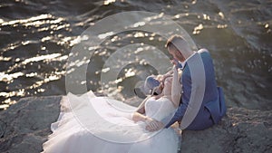 Wedding couple together. Lovely groom and bride. Wedding day