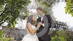 Wedding couple together. Lovely groom and bride. Wedding day