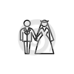 Wedding couple vector icon