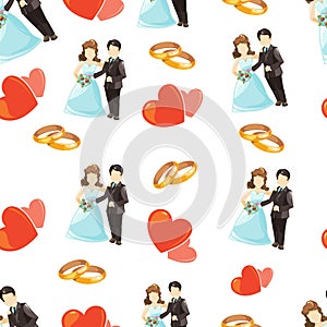 Wedding couple vector illustration.