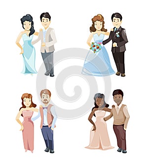 Wedding couple vector illustration.