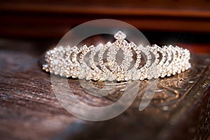 Wedding crown tiara diadem. Luxury accessories. Wedding