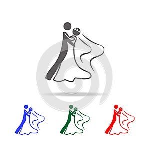 a wedding dance icon. Elements of dance multi colored icons. Premium quality graphic design icon. Simple icon for websites, web de