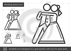 Wedding dance line icon.