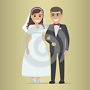 Wedding Day Web Banner. Newlyweds Couple Design