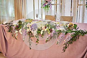 Wedding decor of a Banquet hall in a restaurant