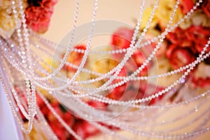 Wedding decor, close-up details. Design jewelry for special events