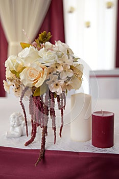 Wedding decor, color Marsala.