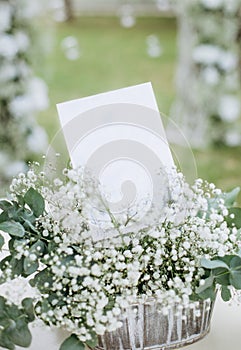 wedding decor flowers postcard empty space invitation