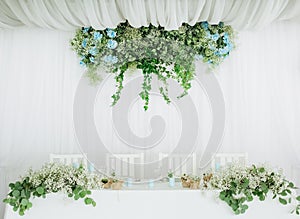 wedding decor flowers postcard empty space invitation